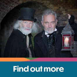 Two men taking a tour around Osborne grounds on the Isle of Wight