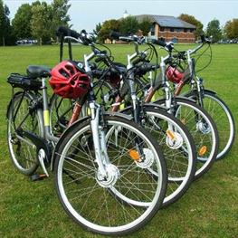 Row of electric bikes