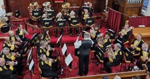 Isle of Wight, Things to do, Live Brass Band, Music, Brass Band and conductor playing music