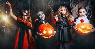 Children dressed up for Halloween, Whitecliff Bay Holiday Park halloween event, family fun, children activities, Isle of Wight, event, what's on