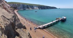 Aerial view of Alum Bay beach, Isle of Wight, Things to Do