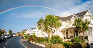 Isle of Wight, Accommodation Appley Lodge, Image showing outside of Hotel with beautiful rainbow over head