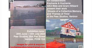 Isle of Wight, Art, Exhibition, Ventnor, Peer Studios, postcard with details of openings and address