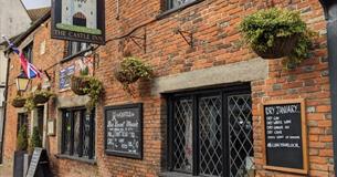 Outside view of The Castle Inn, Newport, pub, local produce