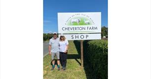 Isle of Wight, Shopping, Cheverton Farm Shop sign,  farm shop, Godshill, local produce, let's buy local