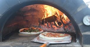 Wood fire pizzas at Island Bistro, Isle of Wight Airport Sandown
