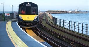 Island Line train travelling on Ryde Pier