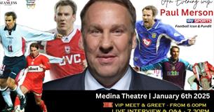 Various photos of Paul Merson, An evening with Paul Merson, football icon, Newport, Isle of Wight, what's on, event
