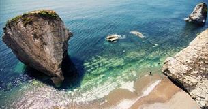 Mediterranean water at Freshwater Bay Beach, Isle of Wight, Things to Do