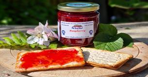 Image of Crackers with Jam and a Full Pot of Jam, Local Produce, Fruitbowl Jams, Newchurch, Isle of Wight