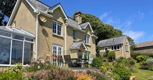 Isle of Wight, Accommodation, Self catering, Hill Croft, Niton Undercliff, Facade showing Patio and Conservatory