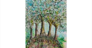 Isle of Wight, Quarr Abbey, Art Exhibition, Ryde, Woodland painting