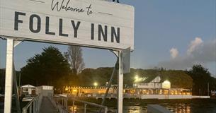 Outside view of The Folly Inn from the river, East Cowes, pub
