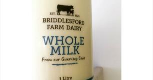 Isle of Wight Whole milk to buy at Briddlesford Lodge Farm, farm shop, local produce, let's buy local