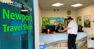 Newport tourist information centre at Newport bus station