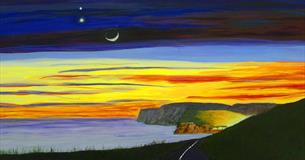 Painting of the Military Road on the Isle of Wight, art exhibition at Fort Victoria Country Park, what's on, event, Summer