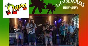 The Ohmz performing on stage, Goddards Brewery event, Isle of Wight, live music, what's on, event