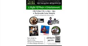 Fundraiser event poster, Vectis Radio, music and comedy event, Isle of Wight, what's on