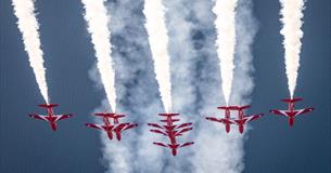 Red Arrows flying in the sky, Isle of Wight Armed Forces Day, event, family, children's activities, Ryde