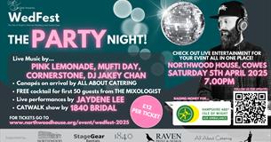 WedFest party night poster, music event, Northwood House, Isle of Wight