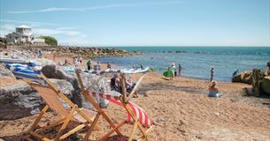 Deck chairs on Steephill Cove beach, Ventnor, Isle of Wight, Things to Do