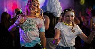 Children dancing at Tapnell Farm Park, Isle of Wight, Summer fun, family, children's events, what's on, party, activities, attraction, animals