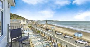 Isle of Wight, Accommodation, Self Catering, Apartments, The Aqua, Shanklin, View from Balcony across bay to Culver Cliffs