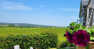 View of the countryside from The Blacksmiths, pub, Isle of Wight