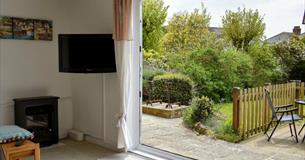 French doors from lounge to garden at Clarence House in Shanklin, Isle of Wight, Self Catering