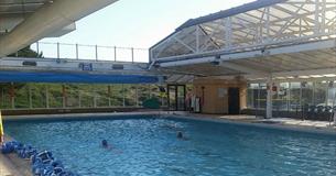 People swimming in pool with roof off at Waterside Pool, Ryde, Things to Do, Isle of Wight