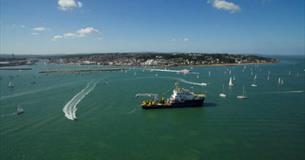 Aerial view of Cowes Harbour