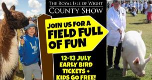 Royal Isle of Wight County Show poster, Isle of Wight, children activities, family event, animals, local produce, arts & crafts