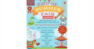 End of summer fair poster at Arreton Cricket Club, Isle of Wight, what's on, event