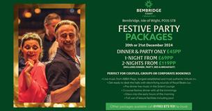 Christmas party nights poster at Bembridge Coast Hotel, Christmas event, Isle of Wight