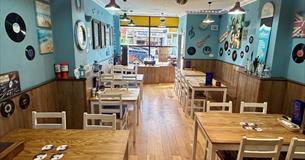 Inside dining at Bonnygoo Bar & Burger Lounge, Shanklin, Isle of Wight, food, burgers, live music