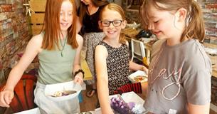 Children enjoying the craft workshop at Island CraftWorks, Ryde, Isle of Wight, family, children's activity, group, workshops