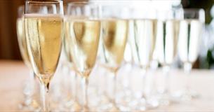 Glasses of Prosecco, Isle of Wight Pearl Christmas event, shopping, Isle of Wight