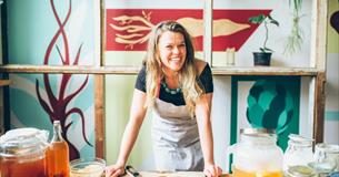 Josephine Boswell in the kitchen, Garlic Farm event, food & drink, Isle of Wight, what's on