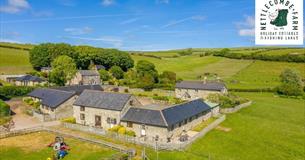 Aerial view of Nettlecombe Farm and countryside, self catering, Isle of Wight