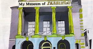 Drawing of the outside of The Guildhall in Newport, Museum of Island History, Isle of Wight, children's activities, events, what's on