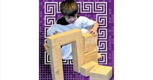 Boy dressed up as a Roman building a tower, Newport Roman Villa, family fun, children's activities, what's on, event, Isle of Wight