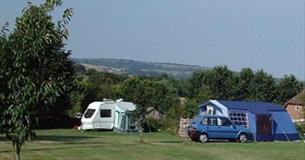 Touring caravans pitched at Old Barn Touring Park, Sandown, Isle of Wight