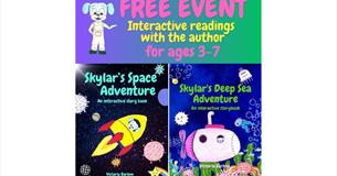 Poster for interactive reading event at Sandown Library, children's event, family fun, Isle of Wight, what's on