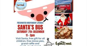 Santa's Bus poster, children's event, Meet Father Christmas, Freshwater, Isle of Wight