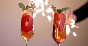 Two cocktails, New Years Eve celebrations at The Fishbourne, Isle of Wight