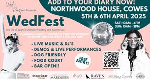 WedFest poster, wedding event at Northwood House on the Isle of Wight