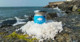 Wight salt on the sea rocks at Ventnor, local producers, Isle of Wight, local produce, let's buy local