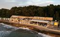 The Hut, Isle of Wight, Sea Front Dining, Frontage at high tide
