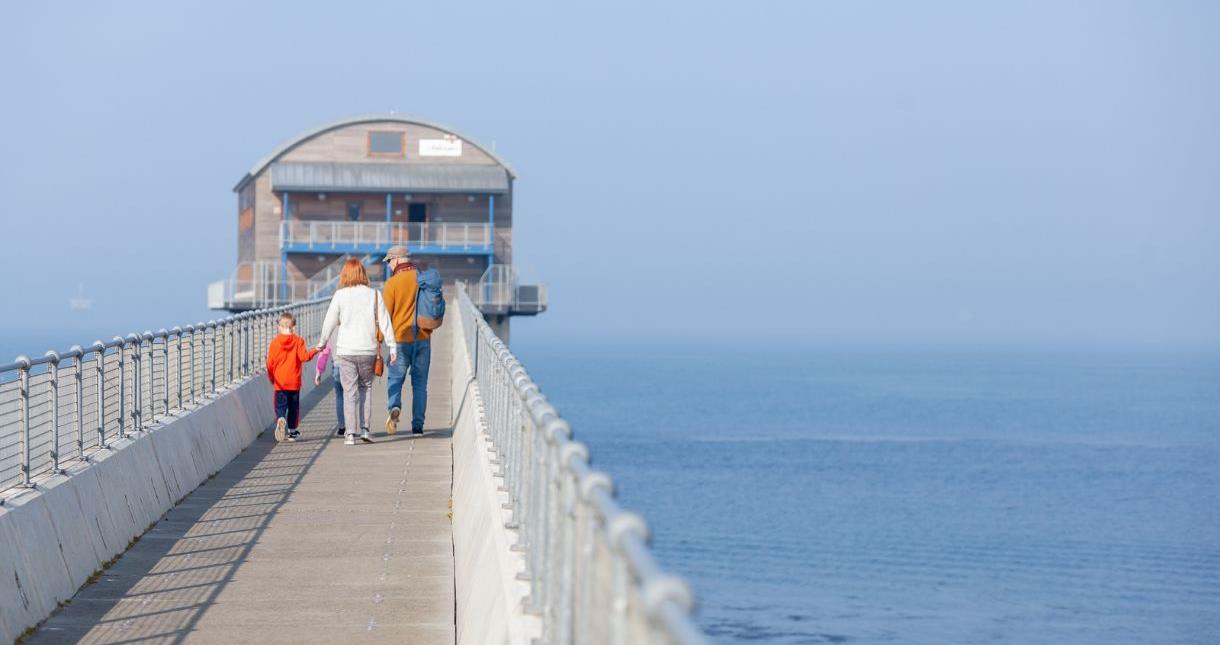 Family walking to the Bembridge Lifeboat Station