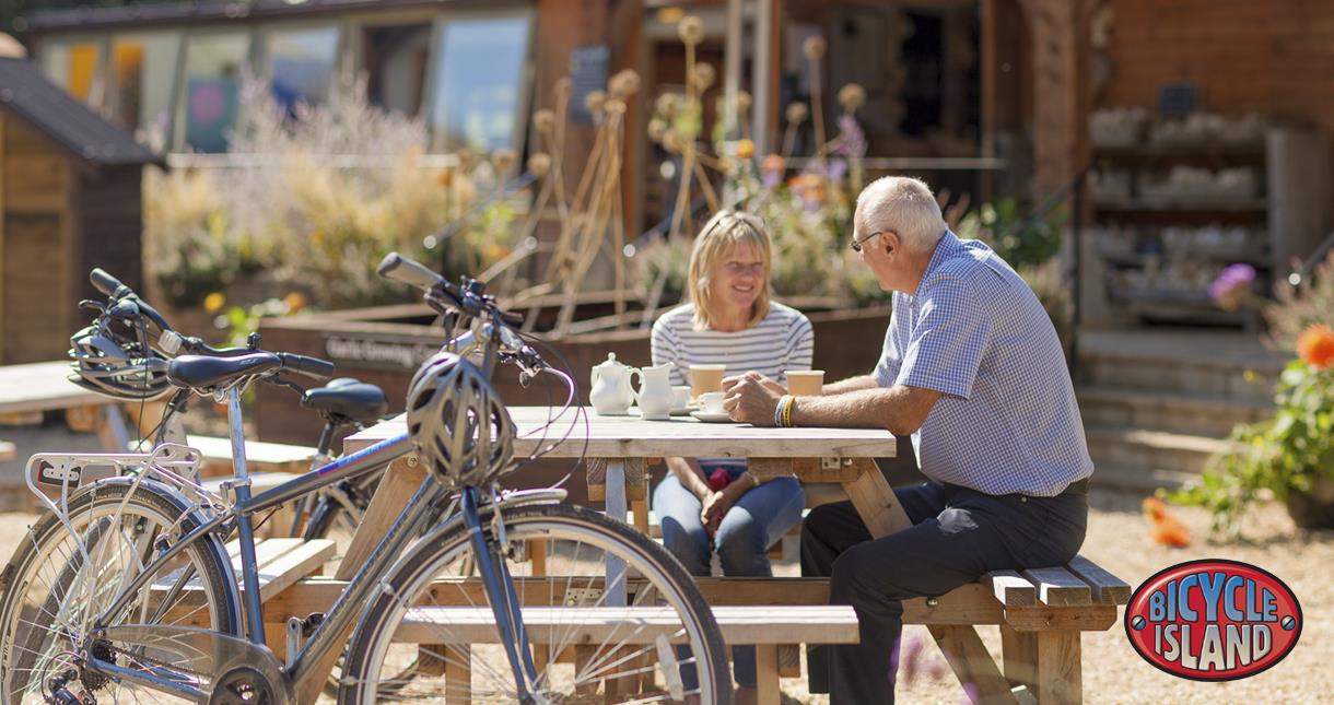 Cyclists at The Garlic Farm